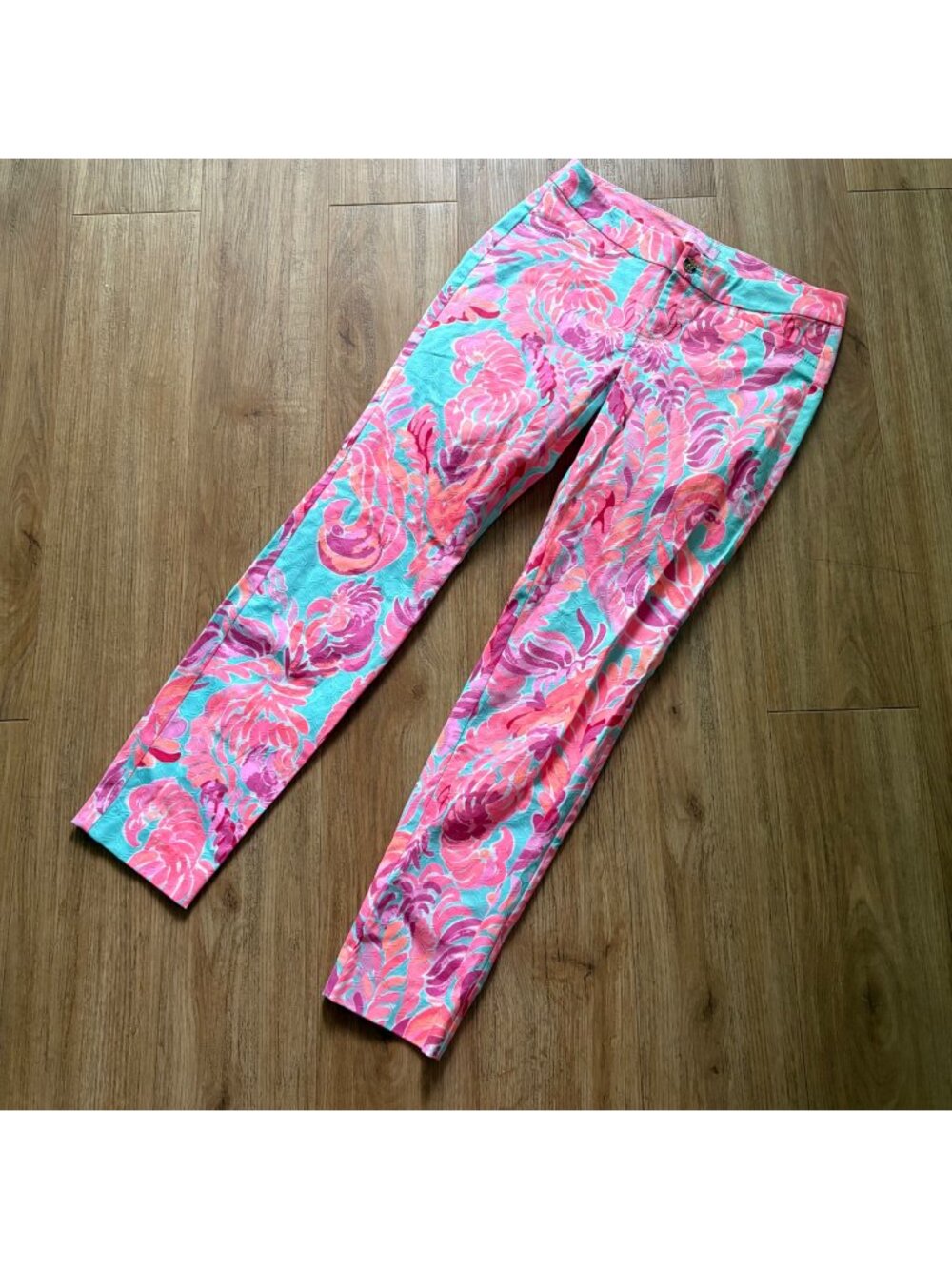 Lilly Pulitzer Kelly Skinny Ankle Pants Poolside Blue Love Birds NWT Size 4